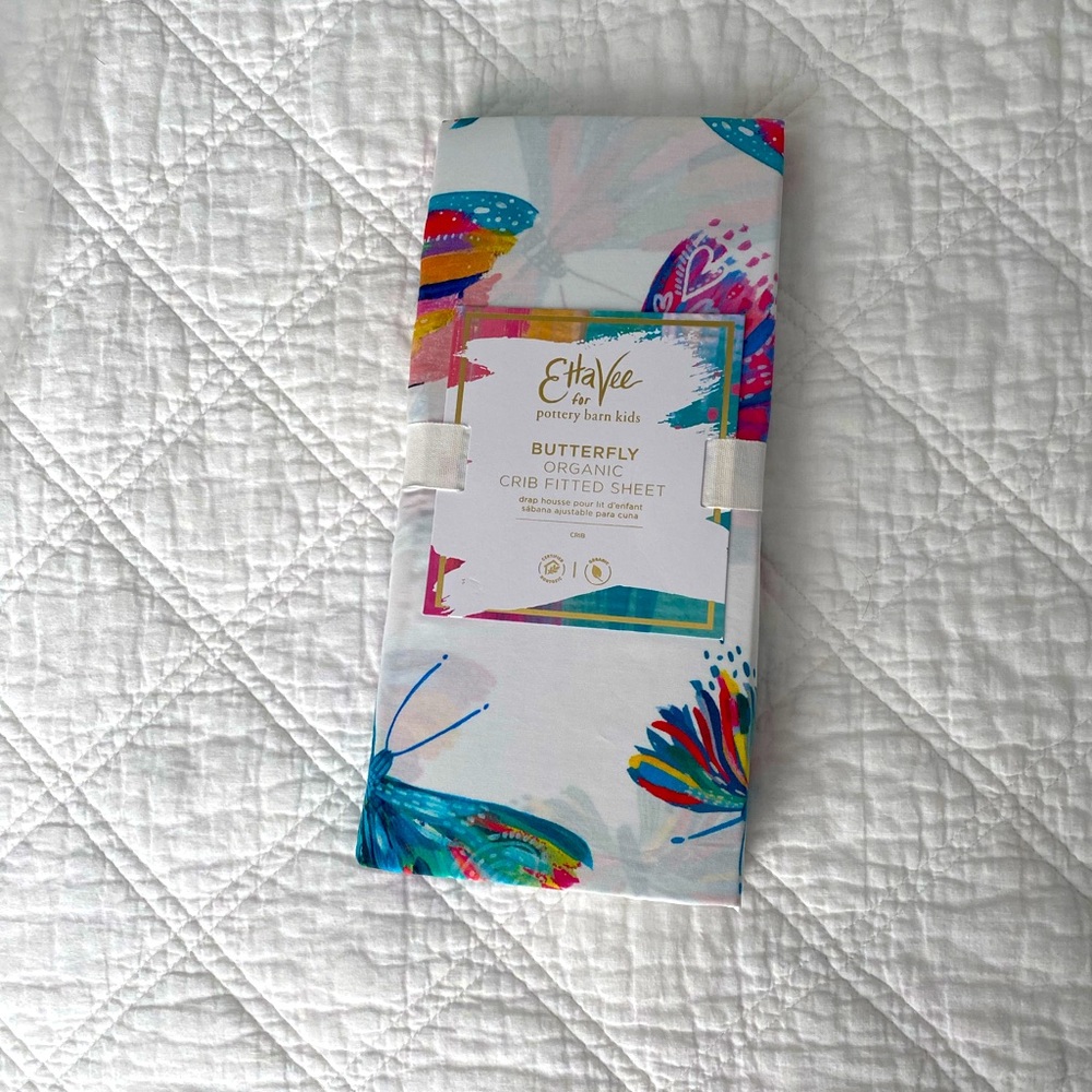 Pottery Barn Kids Etta Vie Butterfly crib sheet